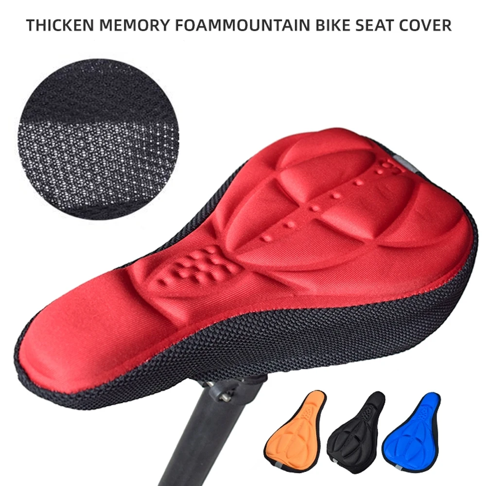 

Mountain Bike 3D Saddle Cover Thick Breathable Super Soft Bicycle Seat Cushion Silicone Sponge Gel Bike Seat Bicycle Accessories