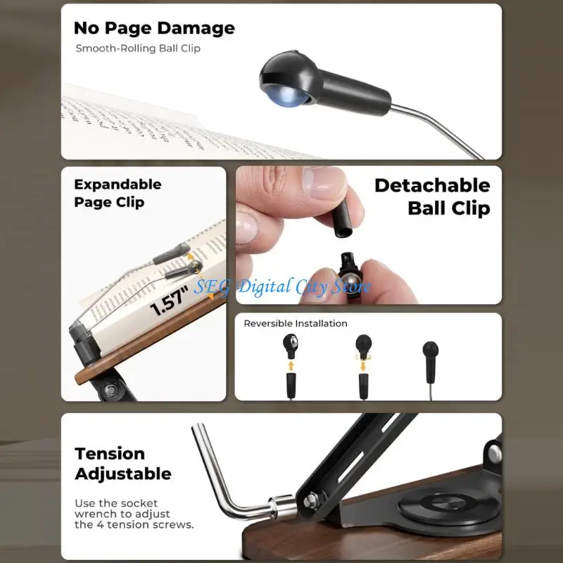 

U75B Многоугольный противоскользящий кронштейн для чтения планшетов для ноутбуков и планшетов