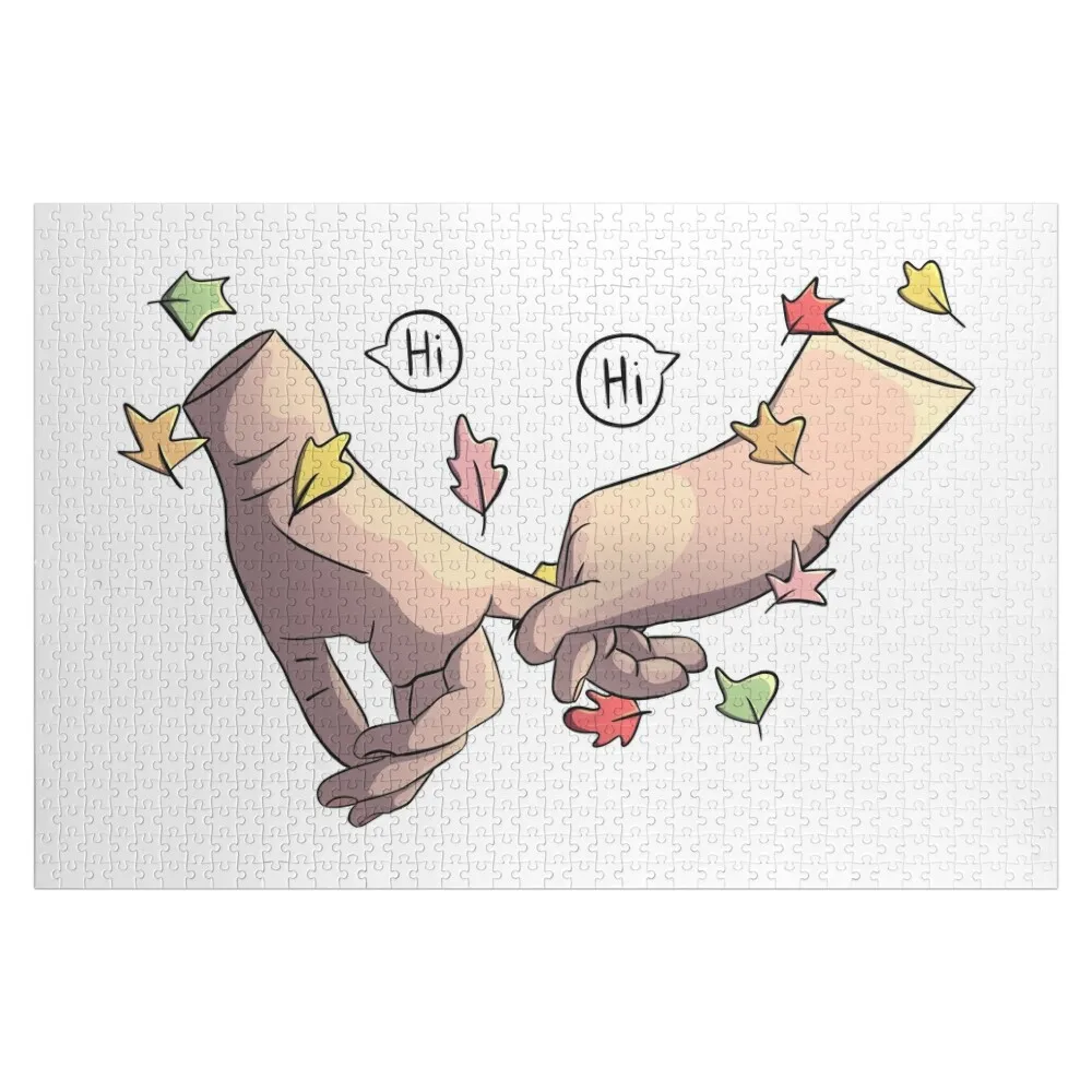 

Пазл-головоломка Heartstopper с изображением рук, листьев и надписей, персонализированные игрушки-пазлы для малышей