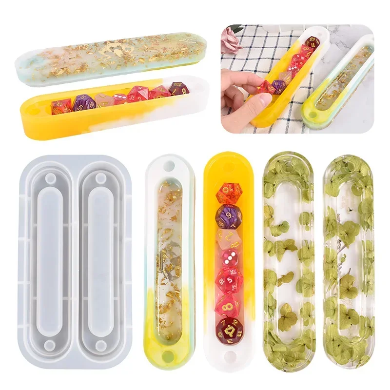Dice Seven Piece Set Storage Silicone Mould Diy Crystal Drip Plaster Aromatherapy Jewellery Storage Box Mold 3d Silicone Molds