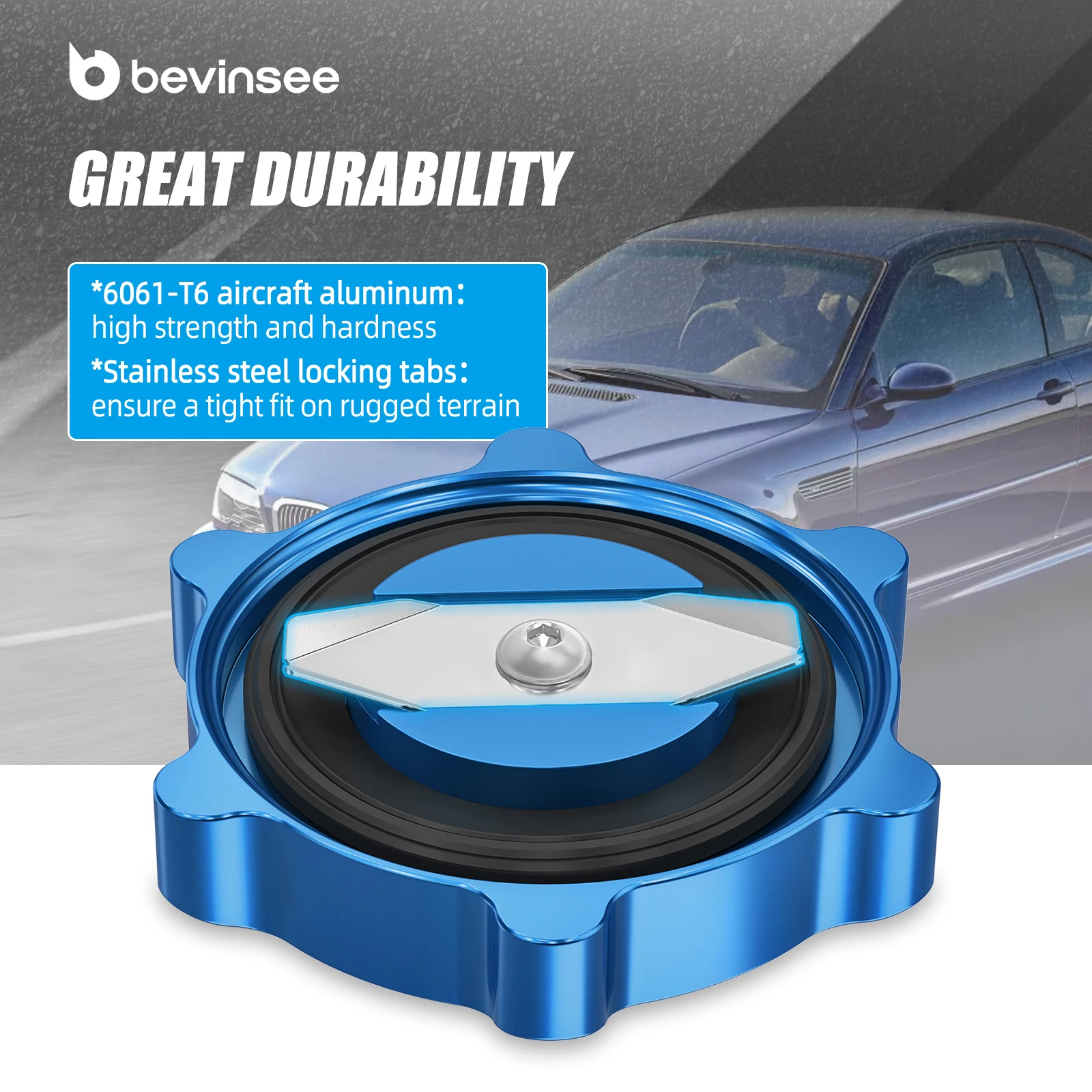 BEVINSEE الألومنيوم زيت المحرك حشو الرقبة غطاء عازل لسيارات BMW E39 E60 E61 525i 528i 530i,E90 E92 E46 E36 E30,X3 E83,X5 E53 E70