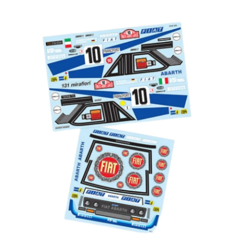 Alitalia Decal Sheet bodyshell stickers for RC Rally car 1/10 Flat 131 Clear lexan body shell