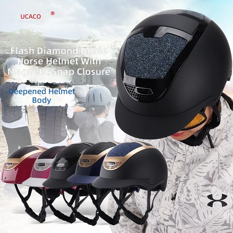 

Equestrian Competition Helmet with Rhinestones,adjustable Speed Riding Cap,breathable Safety Riding Gear for Adults and Children