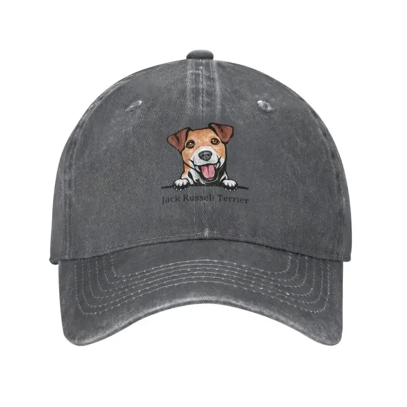 Classic Unisex Cotton Peeking Dog Jack Russell Terrier Baseball Cap Adult Pet Animal Adjustable Dad Hat for Men Women Hip Hop