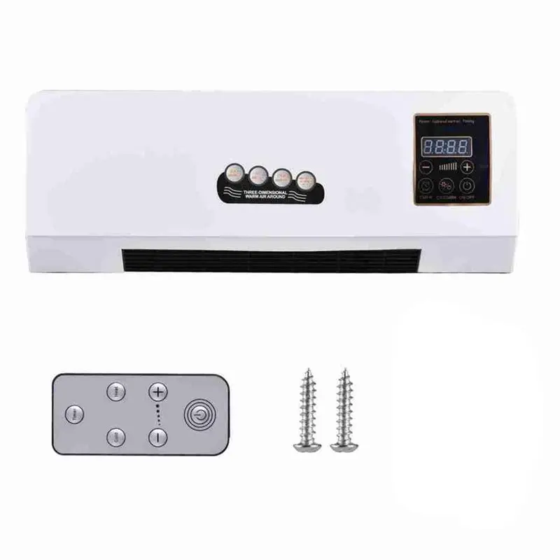 【PASSIONE 】Heater Fan 2 In 1 Heating Nature Wind Timing Digital Display Wall Mounted Space Heater For Home Office Dormitory