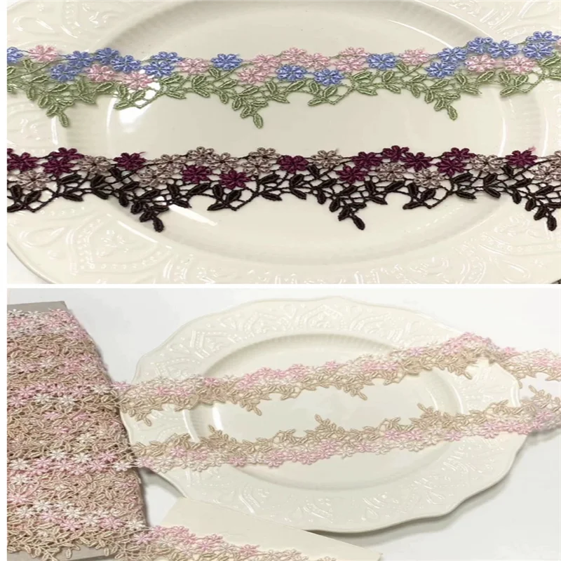 

15 ярдов, ширина 4 см, блестящий розовый, зеленый, красный, полый цветок, Венеция, сделай сам, венецианское кружево, аксессуары для одежды различных предметов, бюстгальтер, юбка