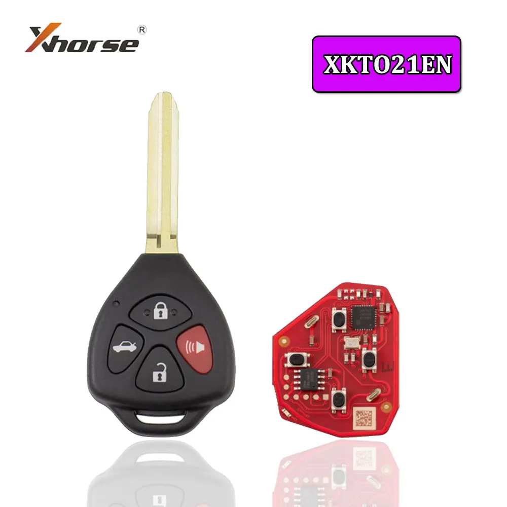 

5pcs Xhorse XKTO22EN Universal Remote Key 4 Button 2nd Generation Wire Remote Key for Toyota Style Flat VVDI Mini / Key Tool Max