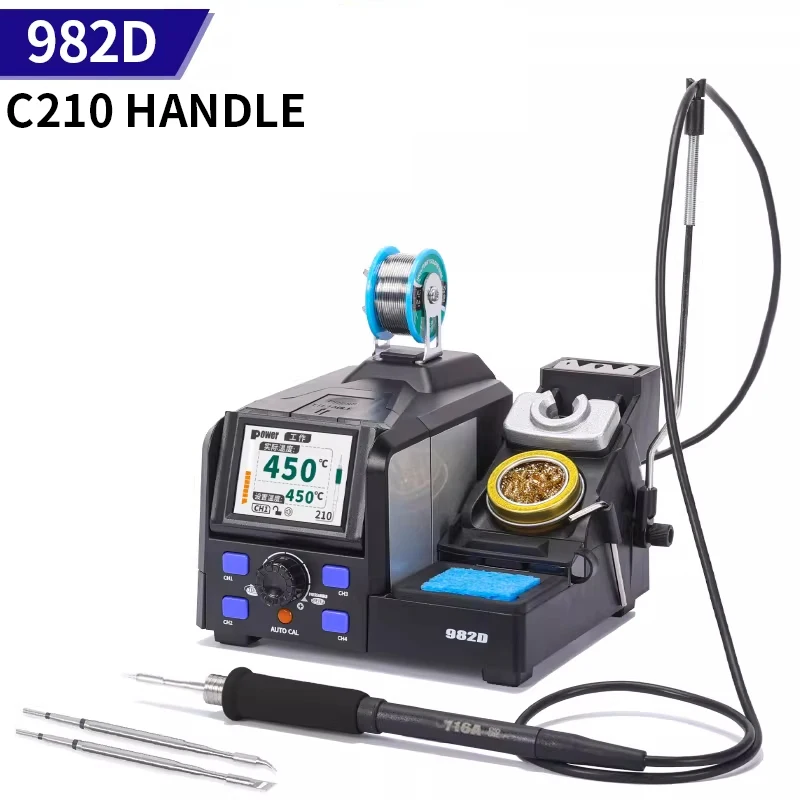 Precision Welding Workstation 982d-I Tweezer Soldering Station Featuring 245/210 Handle 4 Memory Channels