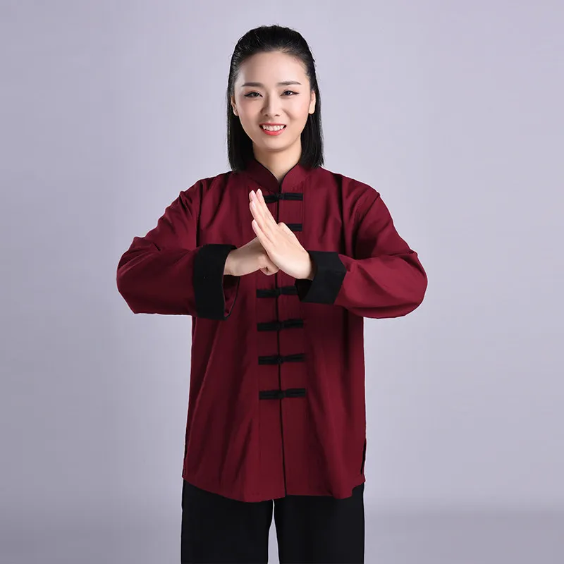 Spring/Summer Women's Tai Chi Suit, Breathable Stretch Linen Practice Wear for Morning Training & Performance