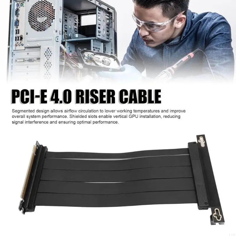 

AntiInterference PCIe4.0 x16 Graphics Extension Cord 50cm High Bandwidth Support for Gaming Rigs and ITXs Case F19C