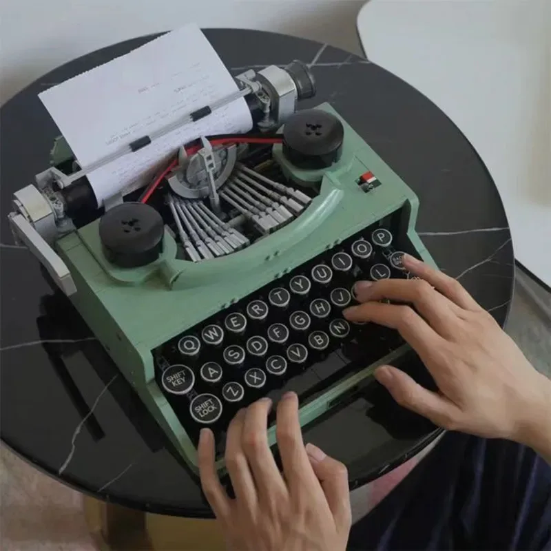 مجموعة مكعبات بناء 21327 الآلة الكاتبة الإبداعية، مناسبة لألعاب نموذج العرض الرجعية للبالغين، هدية عيد الميلاد للأطفال