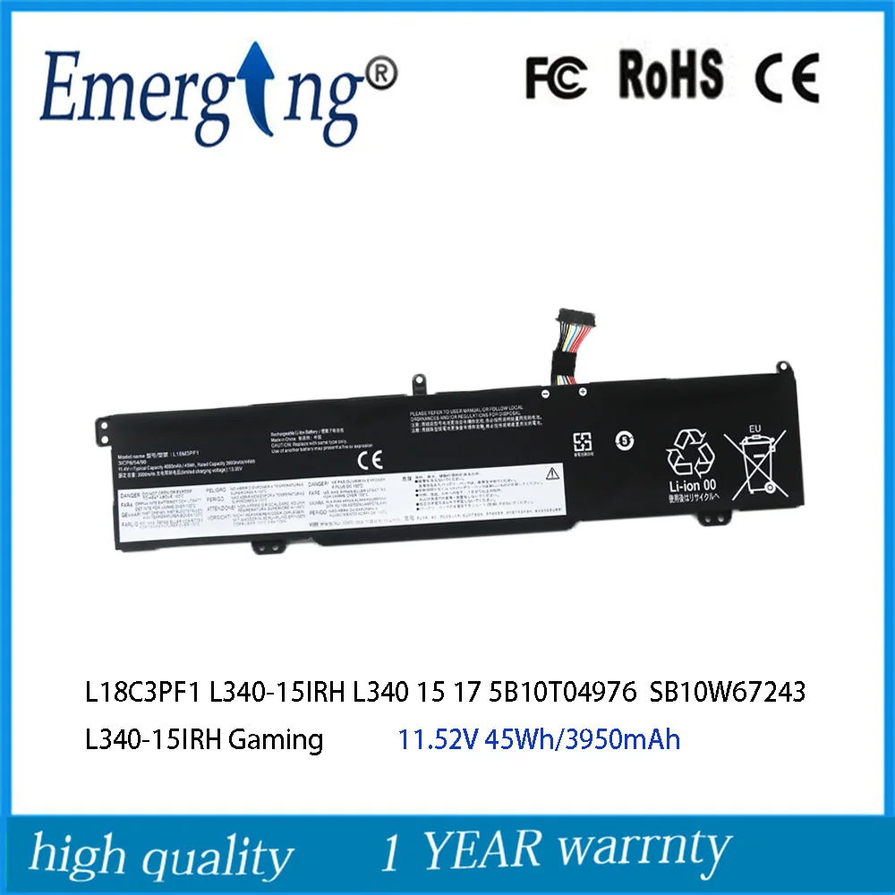 11.52V 45WH Laptop Battery L18C3PF1  For Lenovo Ideapad L340 Gaming L340-15IRH L340-17IRH L18M3PF1