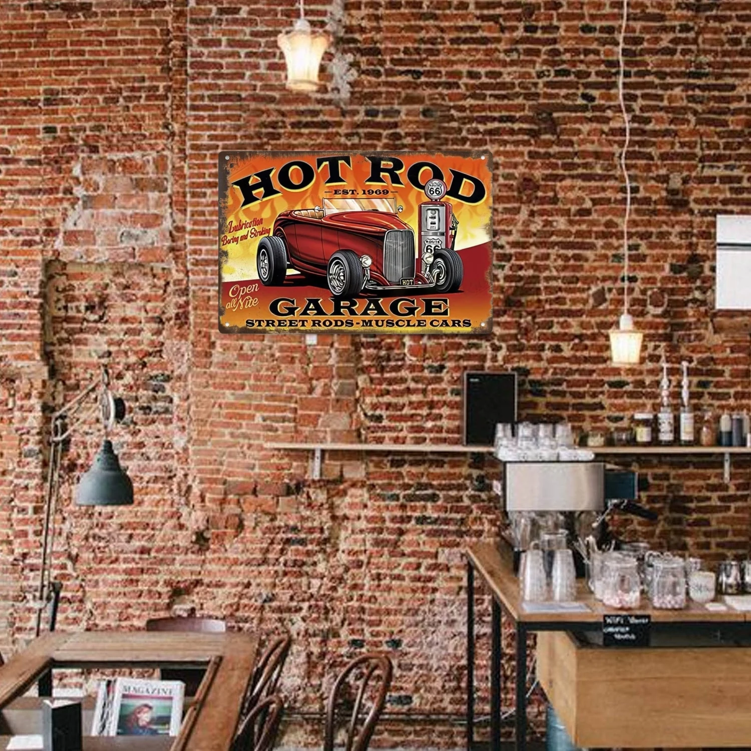 

Vintage Gas Station Motor Oil Gas Racing Metal Tin Sign Art Poster Iron Plates Garage Bar Man Cave Pub Club Home Art Wall Decor