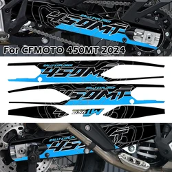 For CFMOTO 450MT 450 MT 2024 Motorcycle Swingarm Stickers Moto Rotating Shaft Protection Swing Arm Frame Decal Accessories