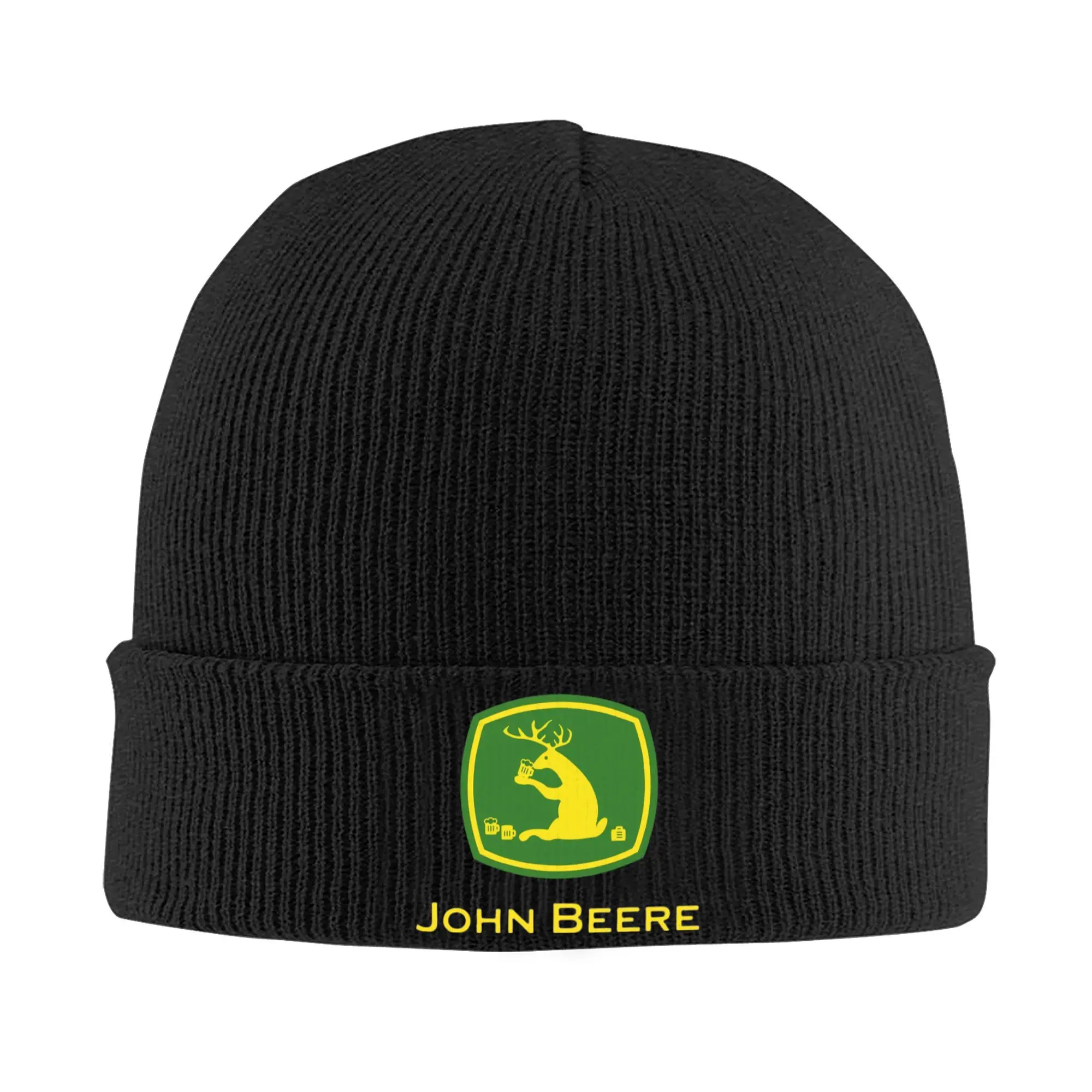 Custom John Beere Skullies Beanies Caps Cool Winter Warm Men Women Knitting Hat Adult Unisex Drinking Beer Traktor  Bonnet Hat