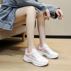 Spring Summer 2024 New Style Fly Woven Mesh Hollow Sports Shoes Women Comfort Breathable Casual Soft-soled Running Shoes