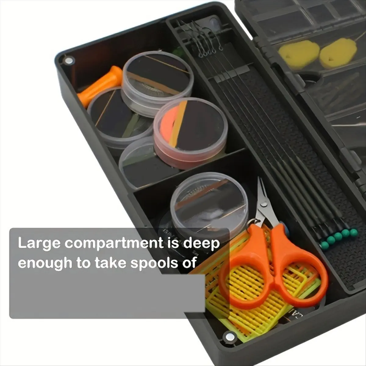 N14R Top Fishing Box Carp Fishing Tackle Box Lure Hook Line Feeder Plastic Storage Case Carp Fishing Hook Group Box Tackle