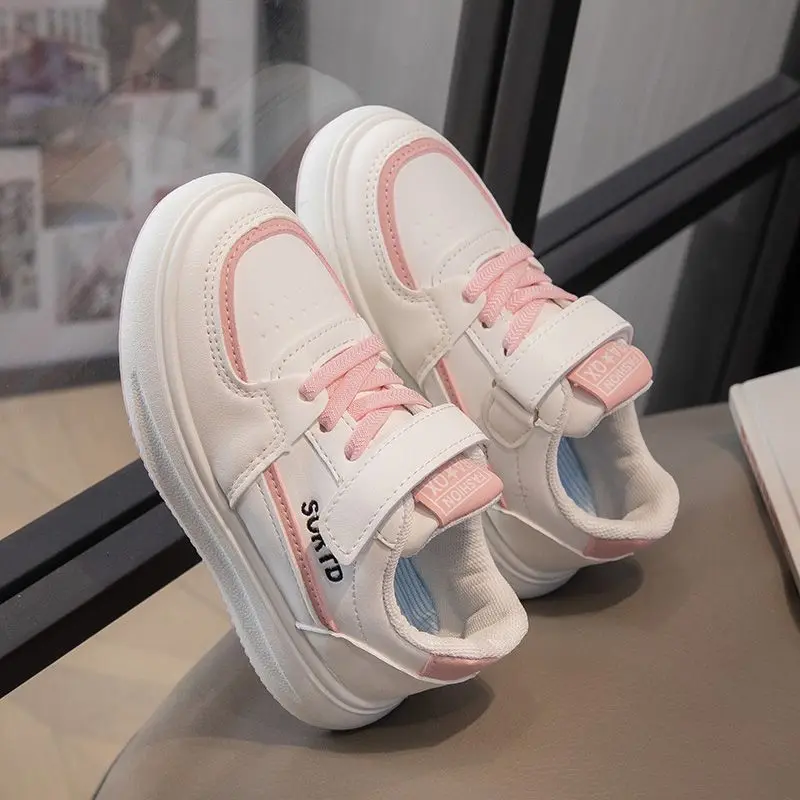 Girl's Breathable Sneakers 2026 Spring Autumn New Style Soft Sole Student Casual Shoes for Kids Trendy Comfortable Skate Shoes