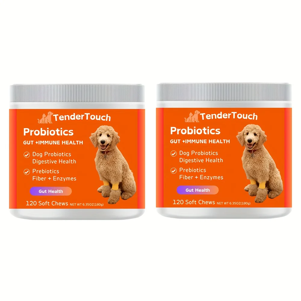 

240 Chews - 2 Pack (2 x 180g/6.35oz) 360g/12.7oz - TenderTouch Probiotics for Dogs, Dog Probiotics for Digestive Support