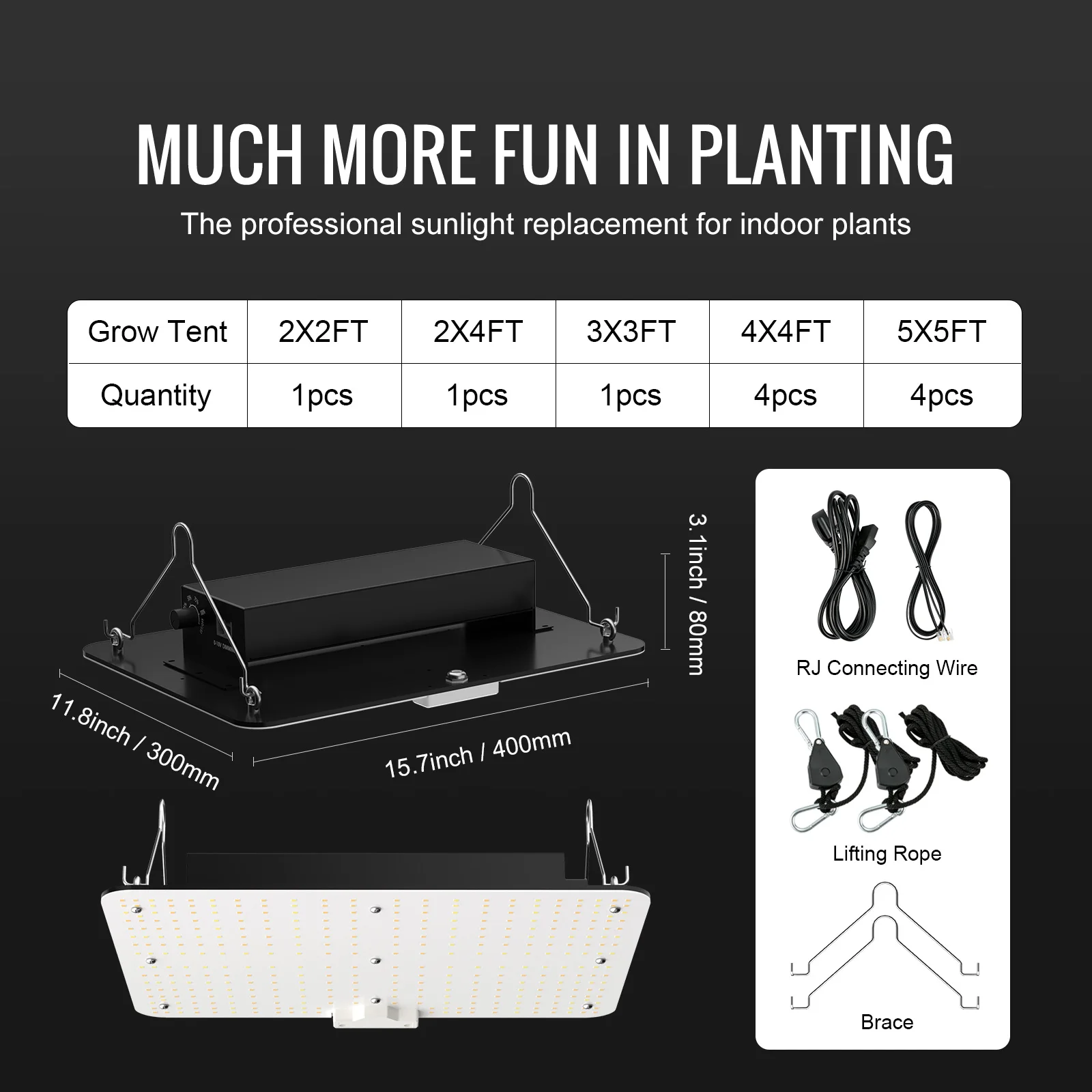 SucceBuy Quantum Board LED Grow Light 150W/200W/300W 281B Full