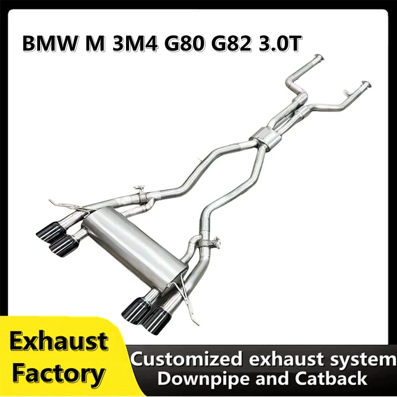 For BMW M3 M4 G80 G82 G8X 3.0T 2019-304 stainless steel  racing  exhaust System with Intelligent valve  Catback muffler