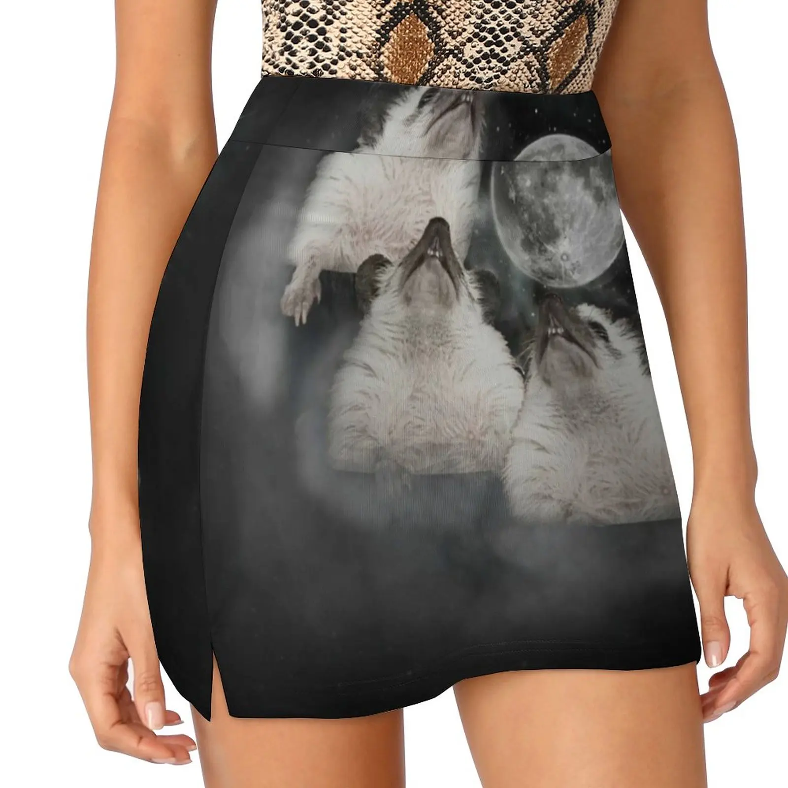 

Three Hedgehog Moon Women's skirt Mini Skirts A Line Skirt With Hide Pocket Hedgehog Hedgehogs Howling Hedgehogs Jelly Bean The