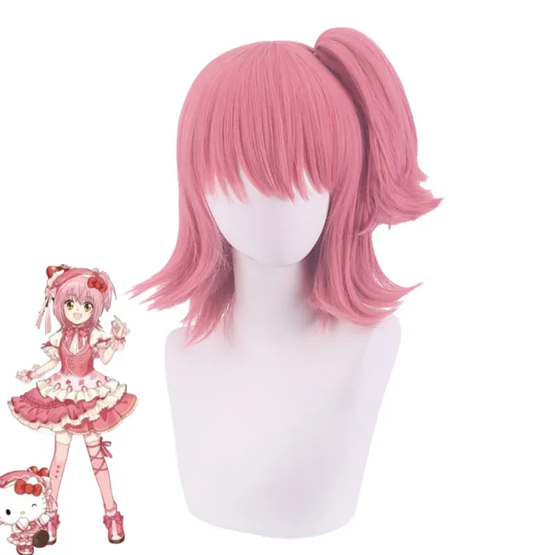 Anime Shugo Chara Hinamori Amu Cosplay Costume Pink Princess Dress Lolita Skirt Waistcoat Wig Woman Cute Birthday Party Suits;3,