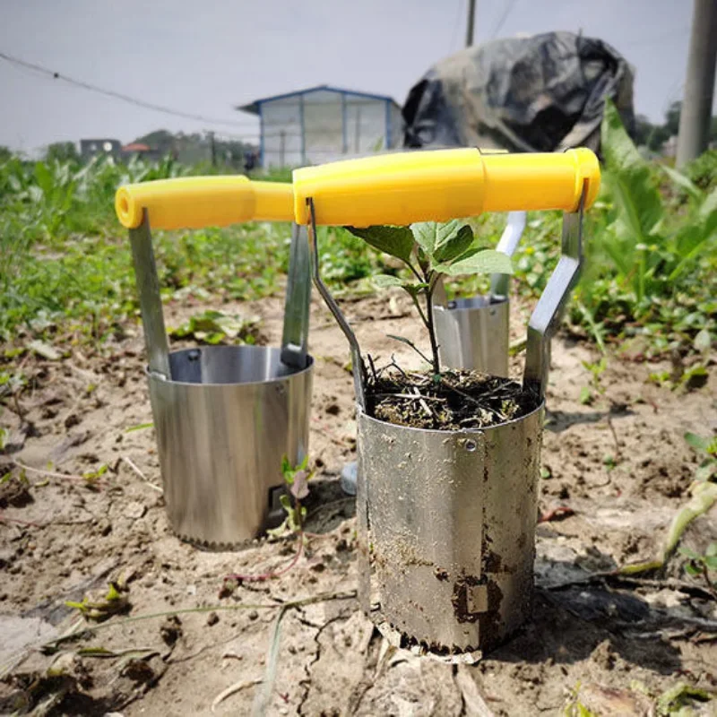 Vaisselle de semis épaissie en acier inoxydable, trou de creusement, outil de semis de pépins, plantation de légumes, jardin, pelle, Gymnà planter