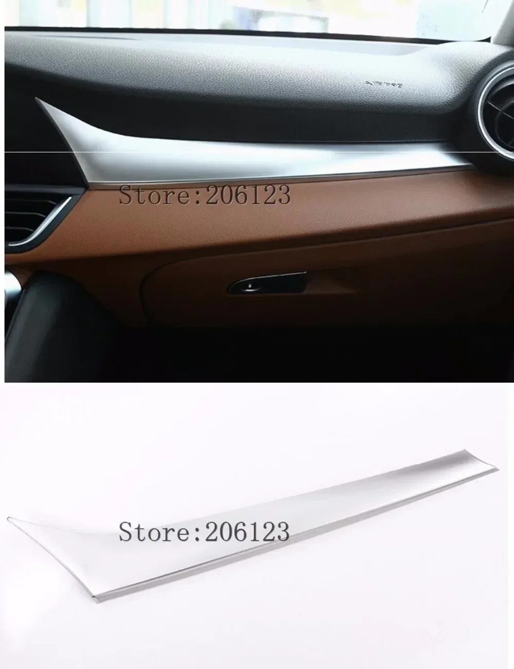 ABS Inner Center Console Moulding Trim Cover 1pcs For Alfa Romeo Giulia 2017 2018