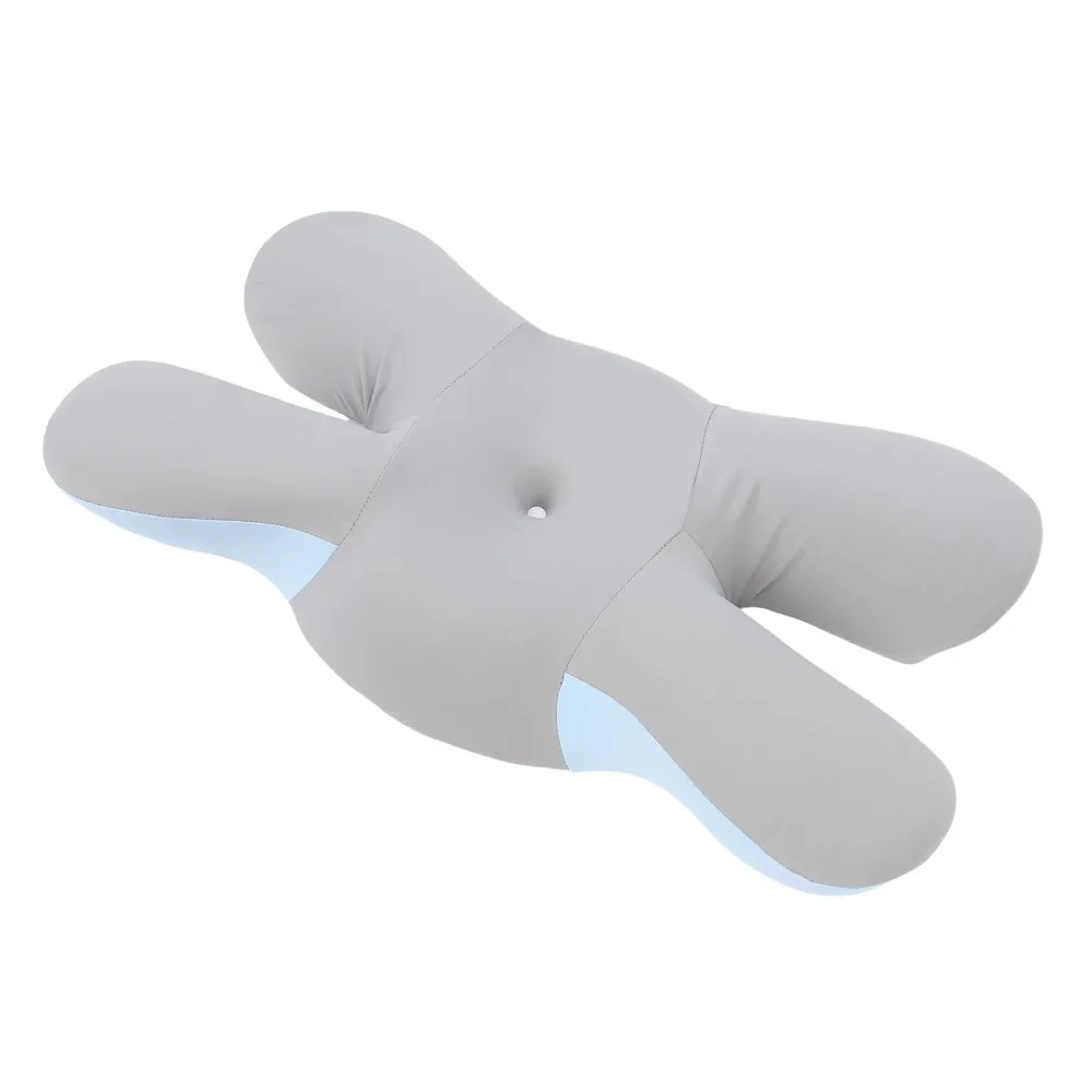 Ergonomic Blue Cervical Neck Pillow Polyester Fiber 63x34x9cm Side Sleeper Pillow Neck Support Pillow Travel Use