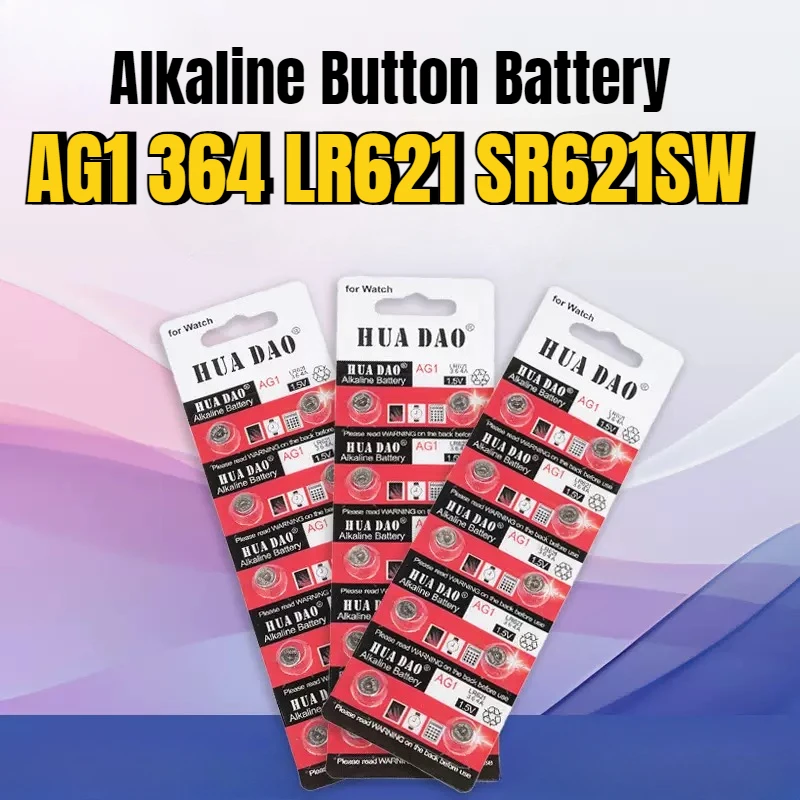 10-150Pcs AG1 LR621 1.55V Alkaline Button Battery 164 SR60 363 SR621SW 364 621 SR621 L621 CX60 Coin Cell for Watch Clock Remote