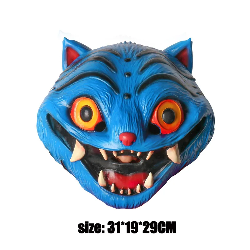 KPop Anime Dem on Hunter Blue Tiger Mask Halloween Gifts Horror Headgear Cosplay Accessories Prop Funny Masks for Adult Headgear