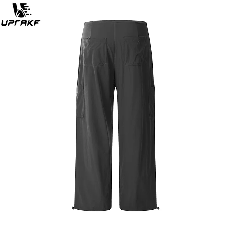 UPRAKF Streetwear Drawstring Trousers Comfort Casual Autumn Pantalones Sports Style Side Pockets