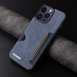Retro Card Holder Phone Case for iPhone 17 Air 16 16e 15 14 13 12 11 Pro Max Mini XS XR X SE 2022 Plus Wallet PU Leather Cover