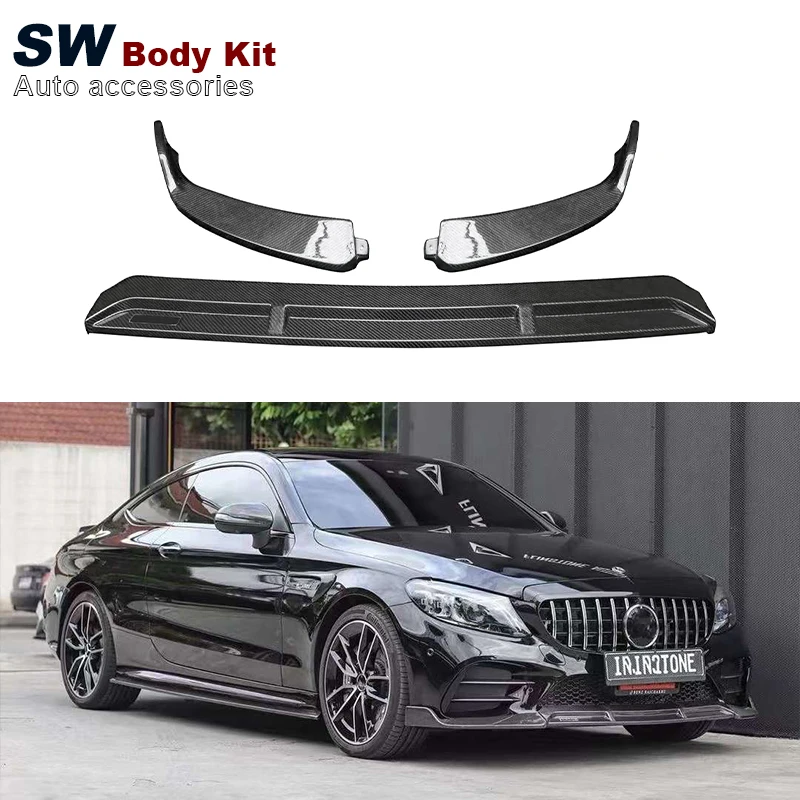 

B-RABUS Style Carbon Fiber Front Lower Lip For Mercedes-Benz C-Class W205 C63 Coupe 2-Door Car Front Bumper Diverter Spoiler