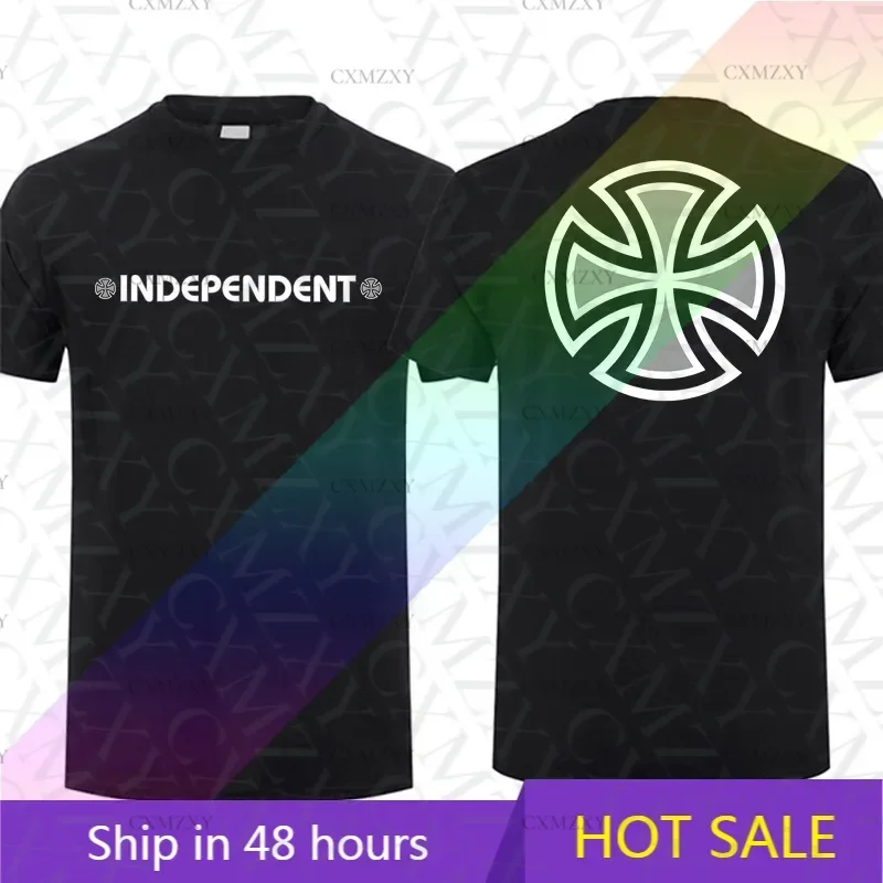 

2025 Summer Men T Shirt Casual Independent Trucks Skateboard Enthusiast T-shirt Graphic Short Sleeves 100% Cotton S-3XL Cool Tee