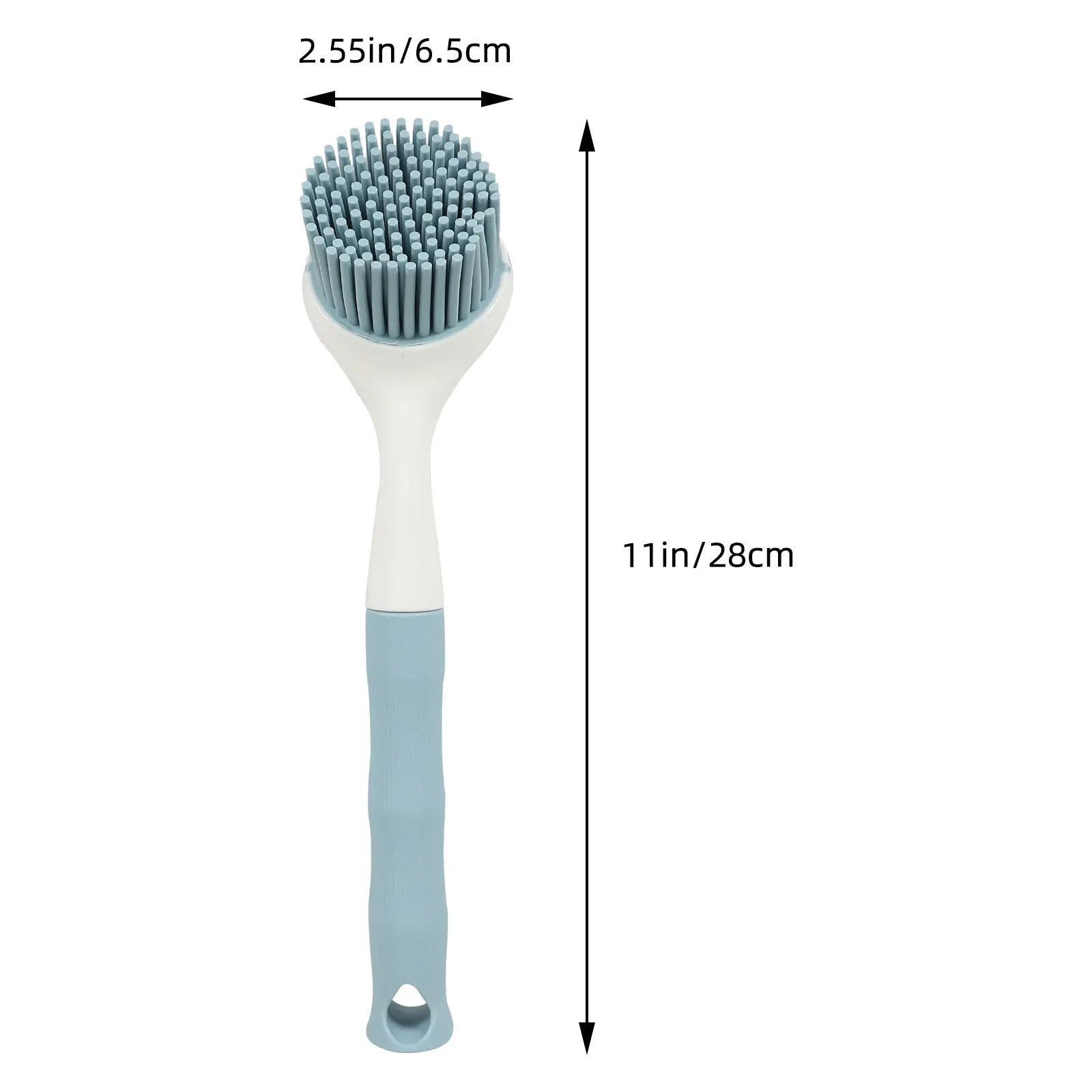 Silicone Kitchen Brush Long Handle Dishwashing Tool Heat Resistant Non Scratch Pot Scrubber for Pots Pans Cast Iron Cookware