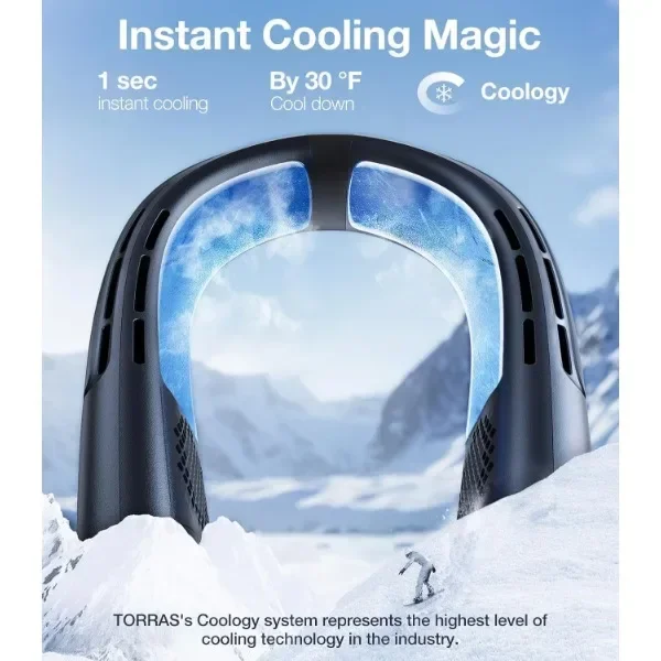 TORRAS 【COOLiFY 2S versão de bateria estendida 1:1】 Ar condicionado de pescoço, ventilador de pescoço refrigerador pessoal portátil