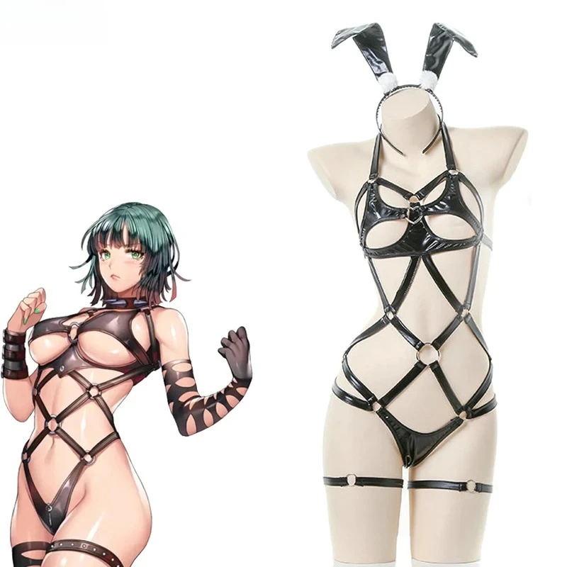 

Женское боди с кожаным ремешком, полые пижамы с кроликом, темпераментное нижнее белье, костюмы, костюмы для косплея