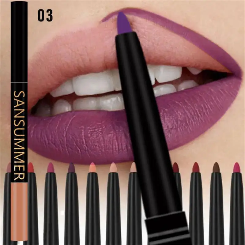 Easy To Color No Cup Lipstick Pen Eye Makeup Lasting Lipstick Pen Bright Color 6 Color Lip Liner Not Easy To Fade Eyeliner Matte