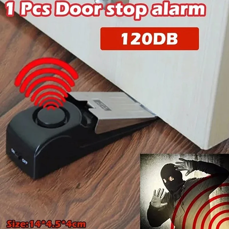 120 Db Wireless Door Stop Stopper Alarm Block Blocking System Anti-theft Burglar Stop System Security Home Wedge Shaped