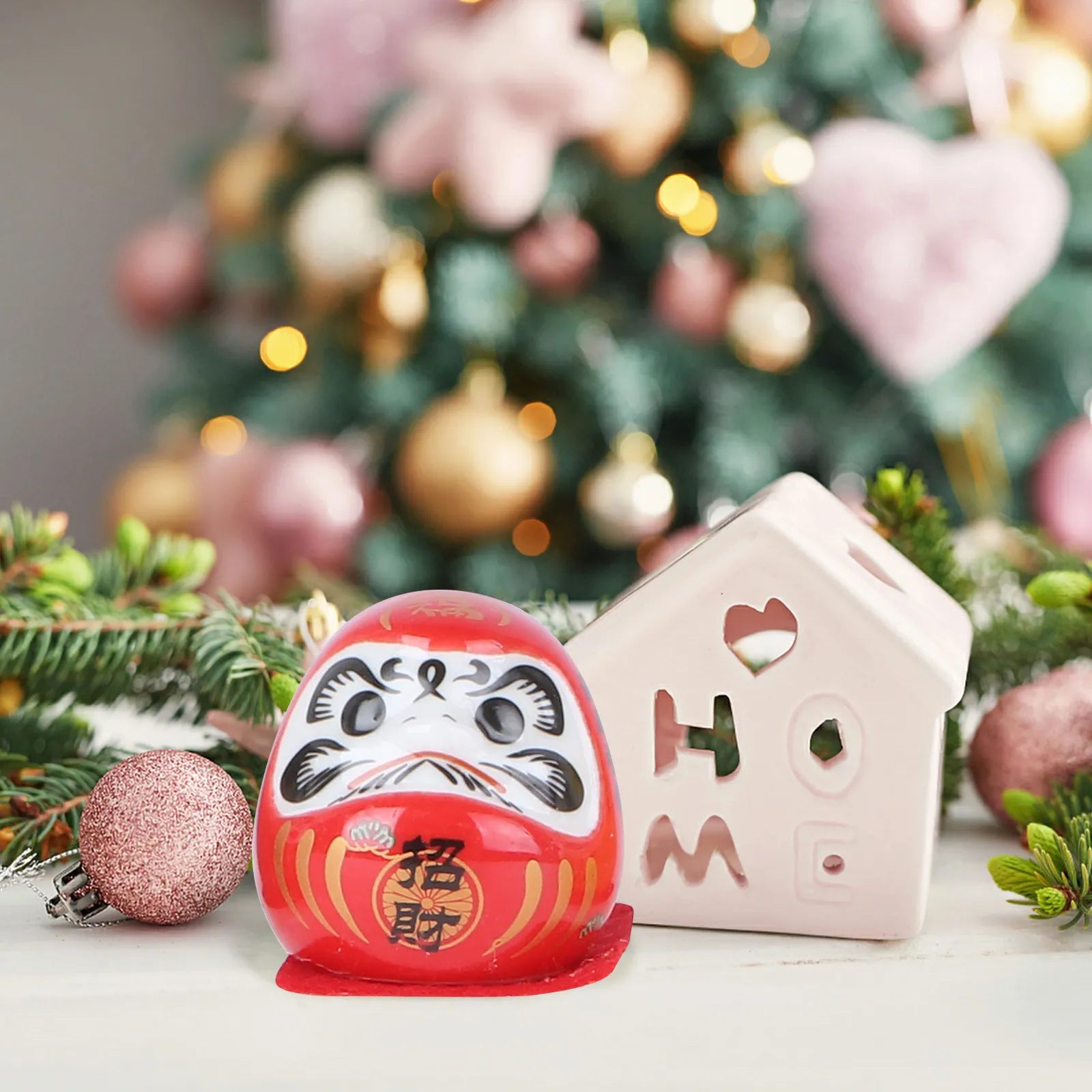 5pcs Japanese Style Dharma Ceramic Decorations for Home Office Desk Living Room – Sturdy Safe Exquisite Craft