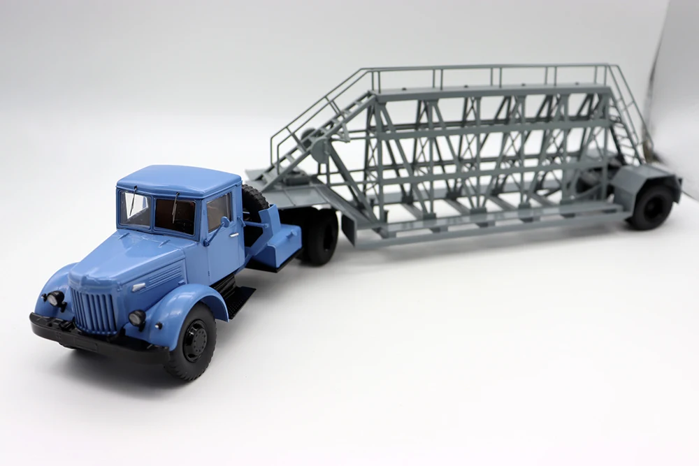 NEW SSM 1:43 Scale MAZ-200B with Semi Trailer Prefab USSR Long Truck Models For collection gift