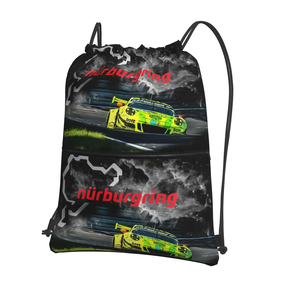 

Nurburgring Print Backpacks Fashion Drawstring Bags Sports Bag Book Bags for Travel Students
