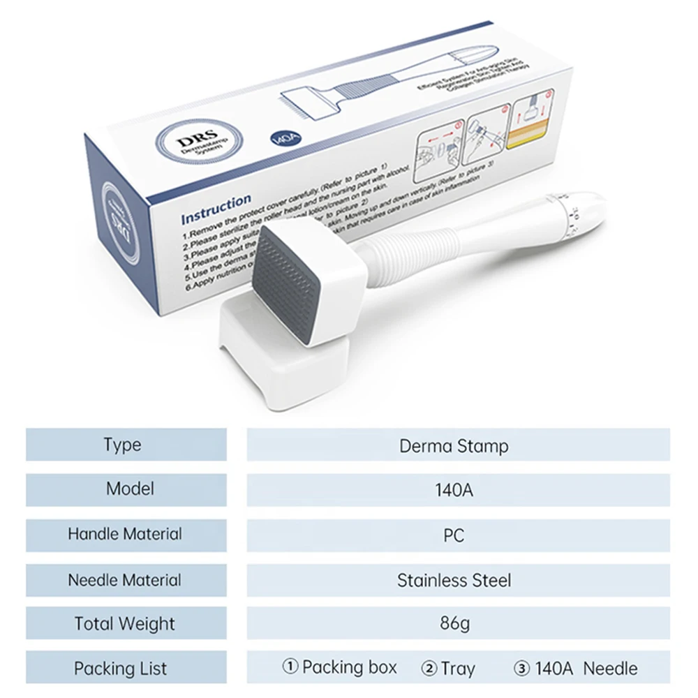 Derma Stamp for Women and Men Home Use, DRS 140A Needles, Adjust Microneedling Pen Beauty Pen for Face Body, Skin Care Gift