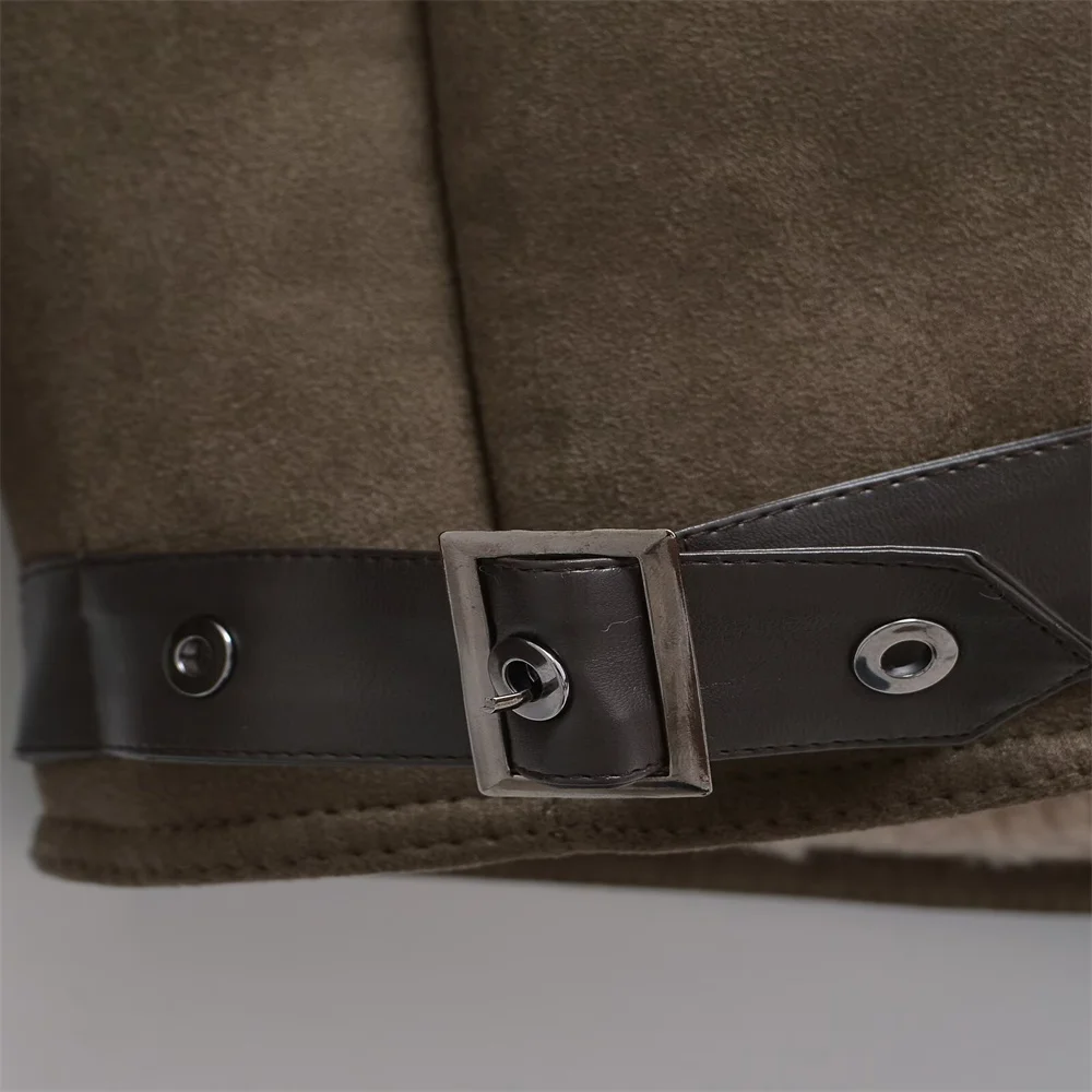 เสื้อแจ็คเก็ตมีฮู้ดสองชั้นสไตล์ฝรั่งเศสสำหรับผู้หญิงรุ่นใหม่ประจำฤดูใบไม้ร่วงและฤดูหนาว