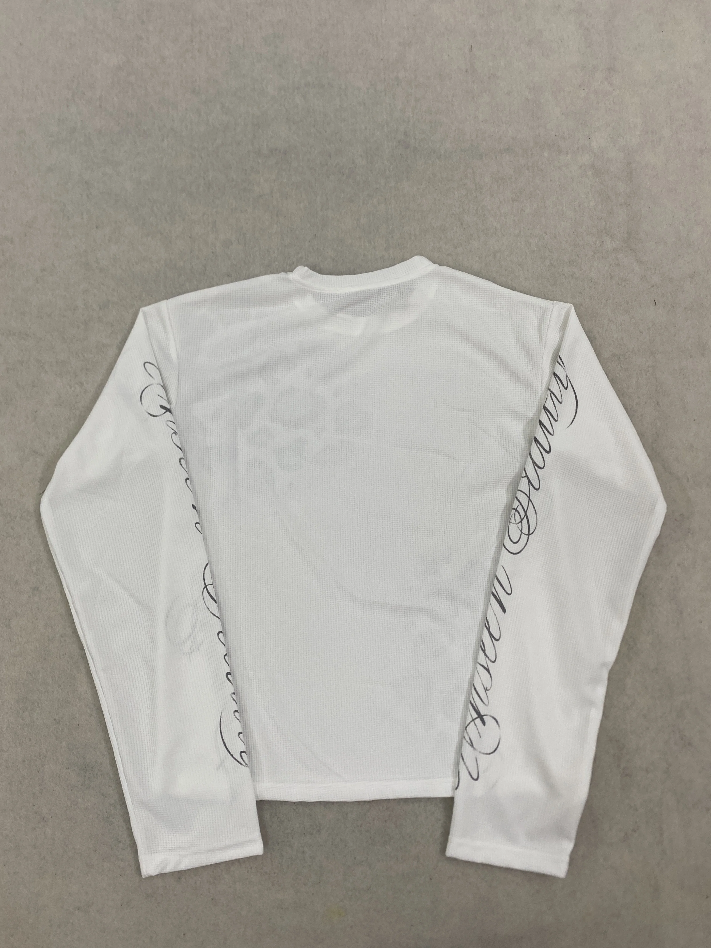 Herren Y2K Waffelstrick Langarm-Oberteil mit Leopardenmuster und Schriftzug, Locker Sitzendes Vintage Grunge Streetwear Casual Basic T-Shirt – Detail 3