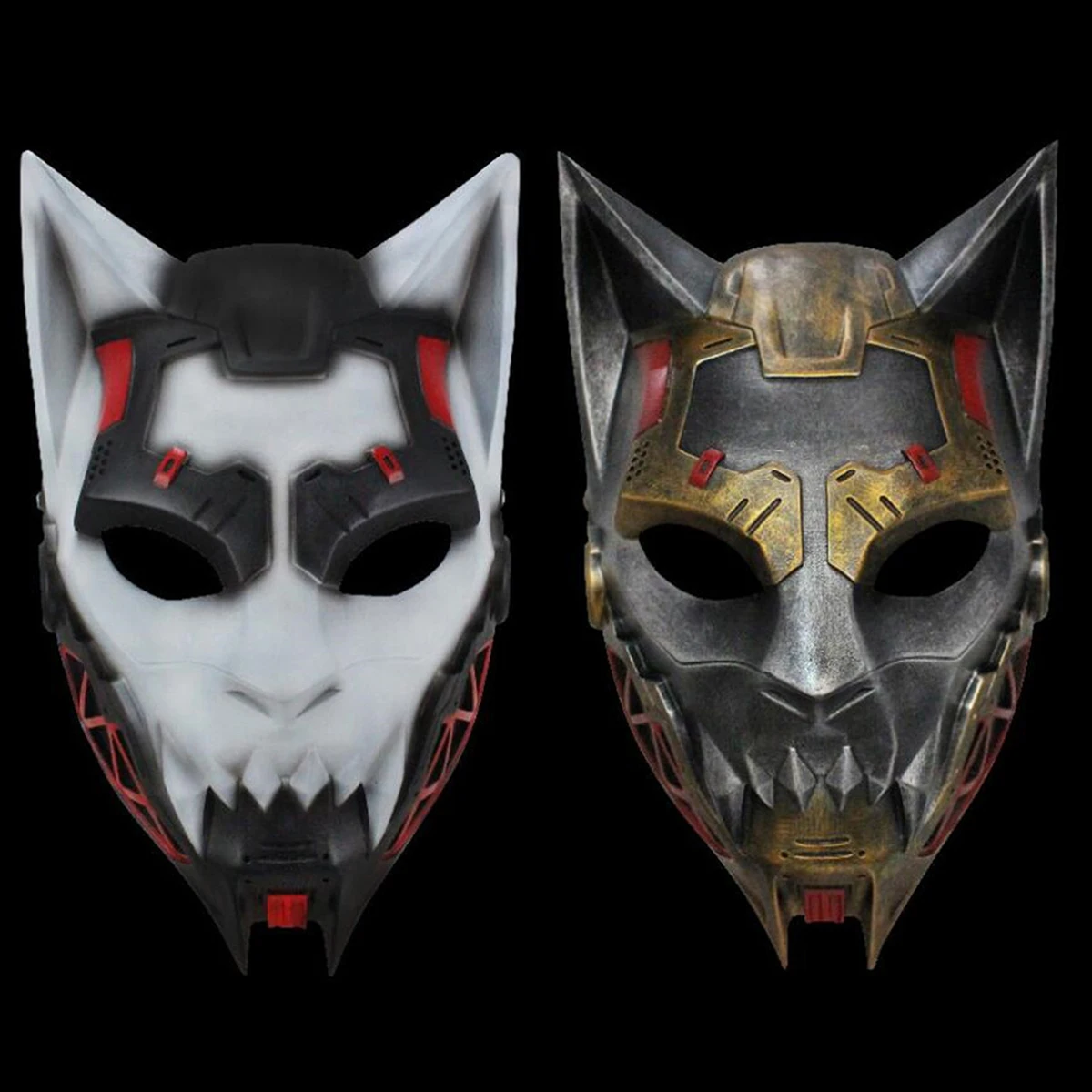 

Cyberpunk Resin White Wolf Mask Outdoor Shooting Hunting Tactical Mask Suitable for Halloween Parties Role Playing Movie Props