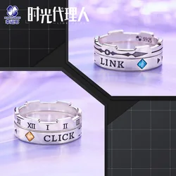 Link kliknij Anime pierścień dla mężczyzn/kobiet 925 Sterling Silver Cheng Xiaoshi Lu Guang Qiao Ling figurka prezent