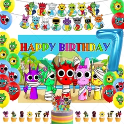 Incredibox-Sprunki Theme Kids Birthday Party Decoration Supplies Latex Balloon Cake Topper Background Banner Baby Shower Gifts